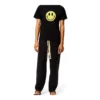 Herren Loewe Chest Yellow Smiling Face Kurzarm-T-Shirt Schwarz H616341X87-1100