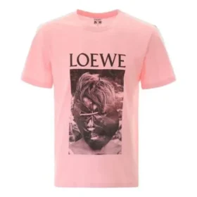 Herren-loewe-Ken-Heyman-Baumwoll-T-Shirt mit Aufdruck, kurzärmelig, rosa, H6109980Pc-7080