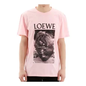 Herren-loewe-Ken-Heyman-Baumwoll-T-Shirt mit Aufdruck, kurzärmelig, rosa, H6109980Pc-7080
