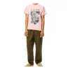 Herren-loewe-Ken-Heyman-Baumwoll-T-Shirt mit Aufdruck, kurzärmelig, rosa, H6109980Pc-7080