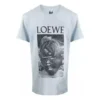 Herren Loewe Ken Heyman bedrucktes Baumwoll-T-Shirt mit kurzen Ärmeln, rosa-blau, H6109980Pc-6410