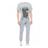 Herren Loewe Ken Heyman bedrucktes Baumwoll-T-Shirt mit kurzen Ärmeln, rosa-blau, H6109980Pc-6410