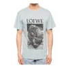 Herren Loewe Ken Heyman bedrucktes Baumwoll-T-Shirt mit kurzen Ärmeln, rosa-blau, H6109980Pc-6410
