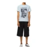 Herren Loewe Ken Heyman bedrucktes Baumwoll-T-Shirt mit kurzen Ärmeln, rosa-blau, H6109980Pc-6410