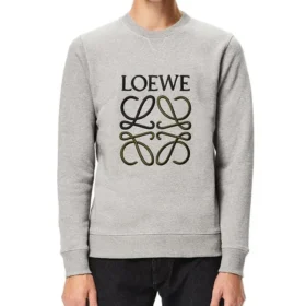 Herren loewe Pullover aus Baumwolle mit gesticktem Anagramm-Logo, grau H526341Xa1-1440