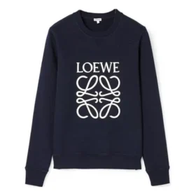 Herren-Pullover aus Baumwolle mit gesticktem loewe-Anagramm-Logo, marineblau, H526341Xa1-5110