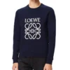Herren-Pullover aus Baumwolle mit gesticktem loewe-Anagramm-Logo, marineblau, H526341Xa1-5110
