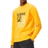 Herren-Pullover aus Baumwolle mit gesticktem loewe-Anagramm-Logo, orange, H526341Xa1-9100
