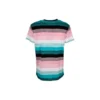 Herren-T-Shirt von loewe aus Baumwolle mit Streifen und gesticktem Logo, kurzärmelig, H6109950Pc-9990