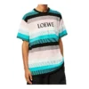 Herren-T-Shirt von loewe aus Baumwolle mit Streifen und gesticktem Logo, kurzärmelig, H6109950Pc-9990