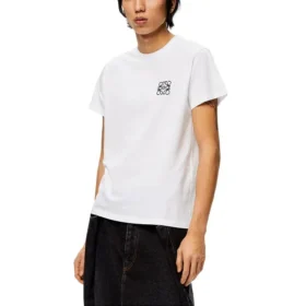 Herren-T-Shirt von loewe mit «Anagram»-Stickerei, Baumwolle, Rundhalsausschnitt, kurze Ärmel, weiss H526Y22J26-2100