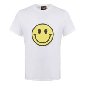 Herren-T-Shirt von loewe mit aufgedrucktem lächelndem Gesicht aus reiner Baumwolle, kurzärmelig, weiss H616341X87-2100