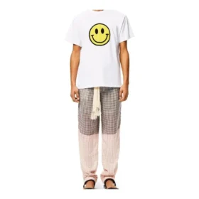 Herren-T-Shirt von loewe mit aufgedrucktem lächelndem Gesicht aus reiner Baumwolle, kurzärmelig, weiss H616341X87-2100