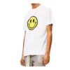 Herren-T-Shirt von loewe mit aufgedrucktem lächelndem Gesicht aus reiner Baumwolle, kurzärmelig, weiss H616341X87-2100