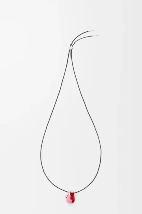 Hängende Acrobat-Halskette aus Sterlingsilber und Emaille