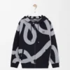 Hoodie mit Reissverschluss aus Wolle und Baumwolle