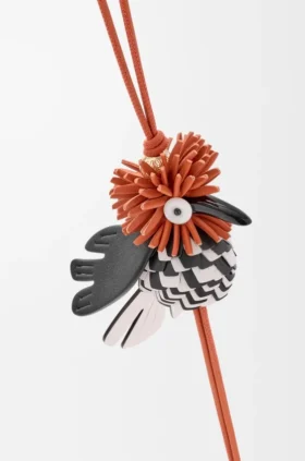 Hoopoe-Vogel-Anhänger aus klassischem Kalbsleder