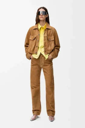 Jacke aus Ziegenveloursleder