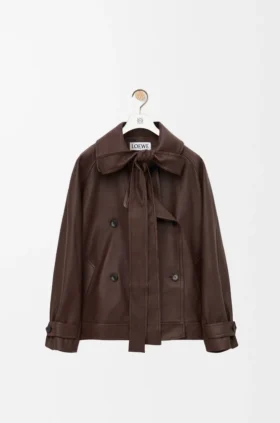 Jacke mit Schleife aus Nappa-Lammleder