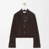 Jacke mit Umschlag aus Lammveloursleder Jacke mit Umschlag aus Lammveloursleder