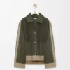 Jacke mit Umschlag aus Lammveloursleder Jacke mit Umschlag aus Lammveloursleder