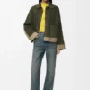 Jacke mit Umschlag aus Lammveloursleder Jacke mit Umschlag aus Lammveloursleder