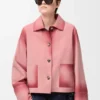 Jacke mit Umschlag aus Lammveloursleder Jacke mit Umschlag aus Lammveloursleder