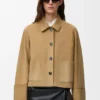 Jacke mit Umschlag aus Lammveloursleder Jacke mit Umschlag aus Lammveloursleder
