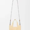 Kleine Font Tote im Loewe-Schriftzug aus Raffia Kleine Font Tote im Loewe-Schriftzug aus Raffia