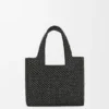 Kleine Font Tote im Loewe-Schriftzug aus Raffia Kleine Font Tote im Loewe-Schriftzug aus Raffia