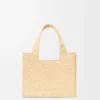 Kleine Font Tote im Loewe-Schriftzug aus Raffia Kleine Font Tote im Loewe-Schriftzug aus Raffia