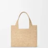 Kleine Font Tote im Loewe-Schriftzug aus Raffia Kleine Font Tote im Loewe-Schriftzug aus Raffia