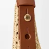 Kleine Hobo-Tasche mit Lochmuster aus Raffia und Kalbsleder Kleine Hobo-Tasche mit Lochmuster aus Raffia und Kalbsleder