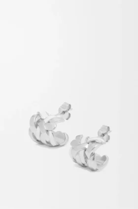 Kleine Nest-Creolen aus Sterlingsilber und Emaille Kleine Nest-Creolen aus Sterlingsilber und Emaille