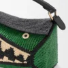 Kleine Puzzle Edge-Tasche aus Raffia und Kalbsleder Kleine Puzzle Edge-Tasche aus Raffia und Kalbsleder