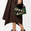 Kleine Puzzle Edge-Tasche aus Raffia und Kalbsleder Kleine Puzzle Edge-Tasche aus Raffia und Kalbsleder