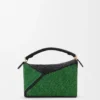 Kleine Puzzle Edge-Tasche aus Raffia und Kalbsleder Kleine Puzzle Edge-Tasche aus Raffia und Kalbsleder
