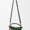 Kleine Puzzle Edge-Tasche aus Raffia und Kalbsleder Kleine Puzzle Edge-Tasche aus Raffia und Kalbsleder