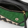 Kleine Puzzle Edge-Tasche aus Raffia und Kalbsleder Kleine Puzzle Edge-Tasche aus Raffia und Kalbsleder