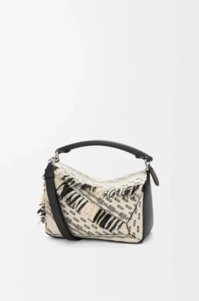 Kleine Puzzle-Tasche aus gewebtem Textil