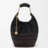 Kleine Squeeze-Tasche aus gewebtem Nappa-Kalbsleder Kleine Squeeze-Tasche aus gewebtem Nappa-Kalbsleder