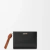 Kompaktes Portemonnaie mit Knot-Motiv aus glänzendem Nappa-Kalbsleder Kompaktes Portemonnaie mit Knot-Motiv aus glänzendem Nappa-Kalbsleder