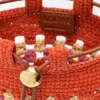 Kordelzugtasche aus klassischem Kalbsleder und Raffia Kordelzugtasche aus klassischem Kalbsleder und Raffia