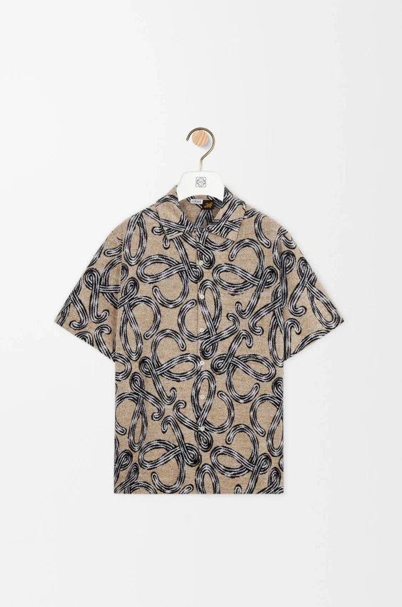 Kurzarmhemd aus Baumwoll-Frottee-Jacquard Kurzarmhemd aus Baumwoll-Frottee-Jacquard