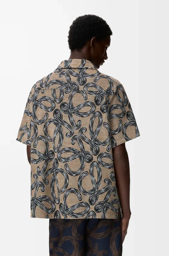 Kurzarmhemd aus Baumwoll-Frottee-Jacquard Kurzarmhemd aus Baumwoll-Frottee-Jacquard