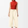 Kurze Hose mit Gürtel aus Baumwolle und Seide Kurze Hose mit Gürtel aus Baumwolle und Seide