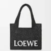 Loewe Font Tote in Raffia, mittelgross Loewe Font Tote in Raffia, mittelgross