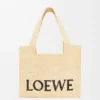 Loewe Font Tote in Raffia, mittelgross Loewe Font Tote in Raffia, mittelgross