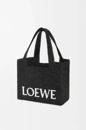 Loewe Font Tote in Raffia, mittelgross