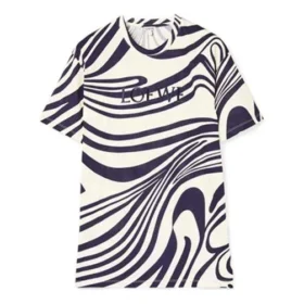 Loewe Herren-Kurzarm-T-Shirt aus Baumwolle mit Streifen, weiss-blau, H526341X72-2091